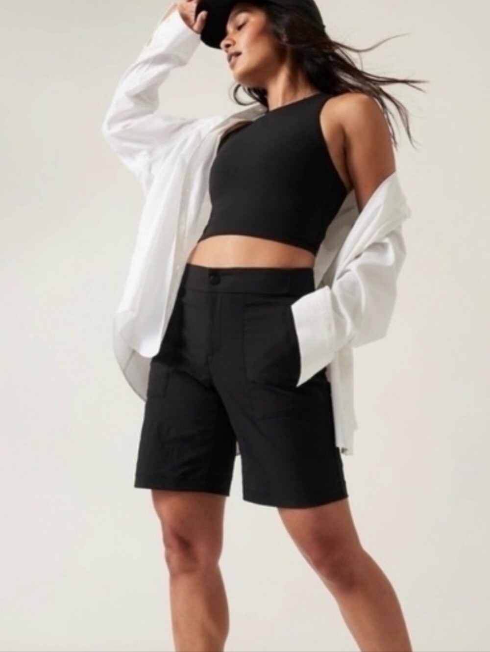 Athleta Trekkie 2.0 Bermuda Shorts Black Size 8 Like New